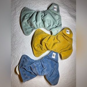 3 GroVia Newborn AIO Buttah Diapers - Yarrow, Glacier, Lake